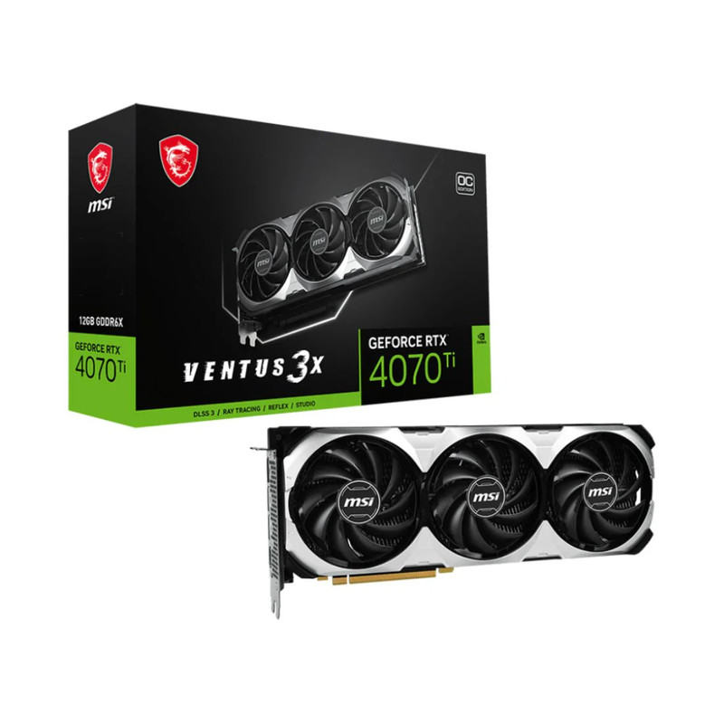 MSI GeForce RTX 4070 Ti Ventus 3X 12G OC GDDR6 Graphics Card - كرت الشاشة